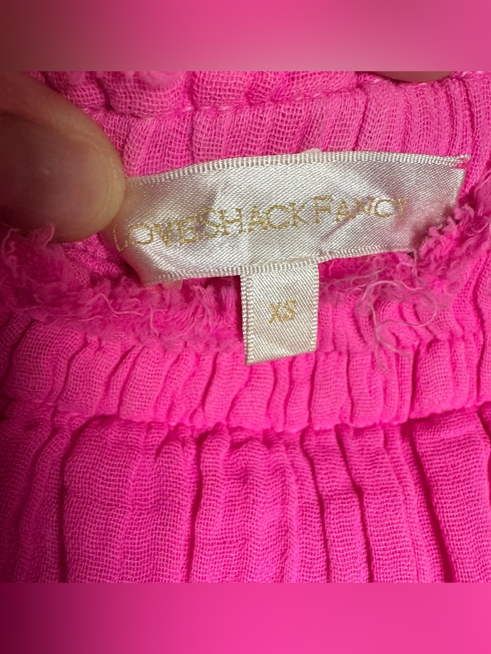 LoveShackFancy Hot Pink RuffleTiered Mini Skirt Size XS Beach Vacation Coverup - Picture 4 of 8